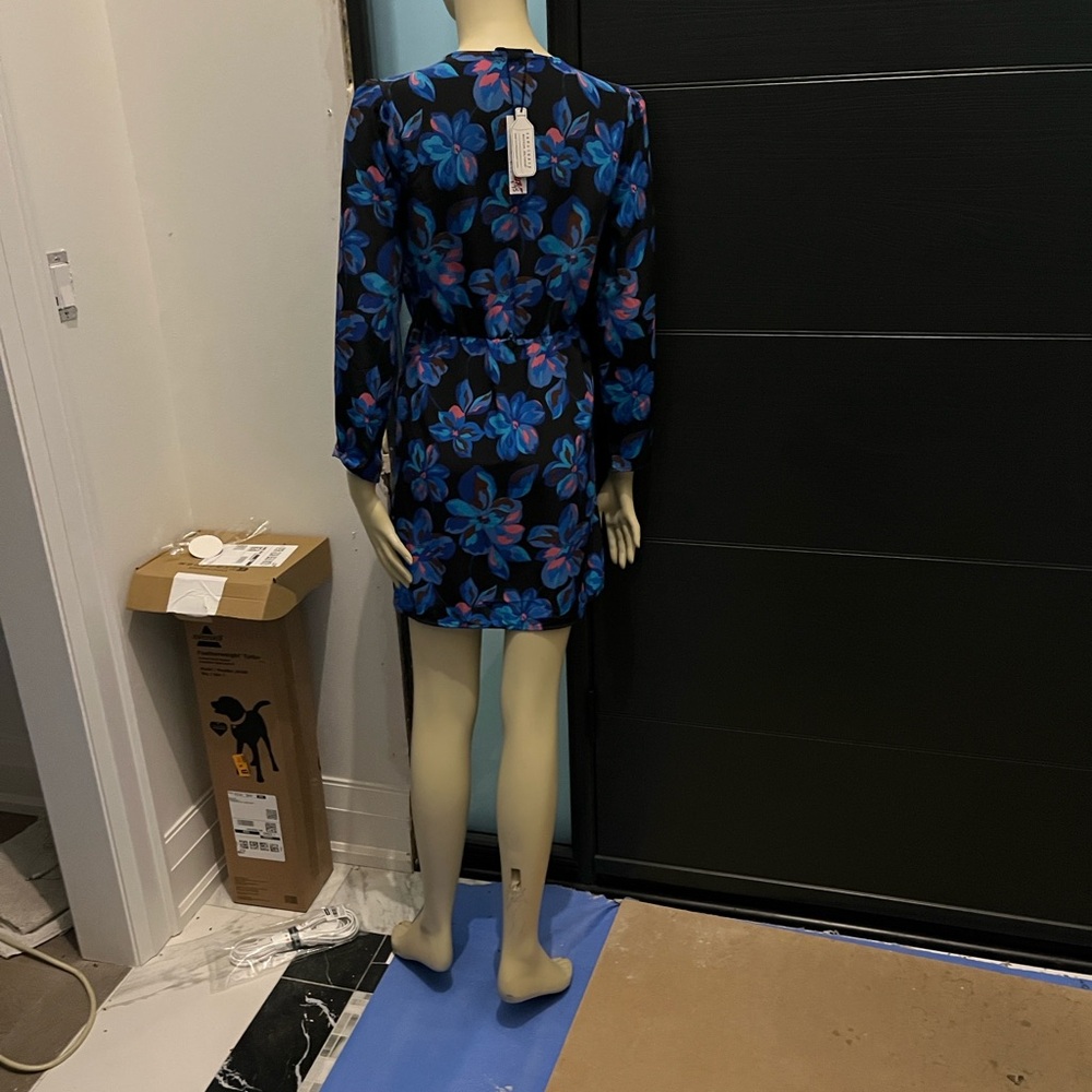 Sanctuary Blue and Black Floral Long Sleeve Dress
